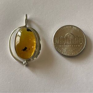Sterling Silver and Amber Pendant